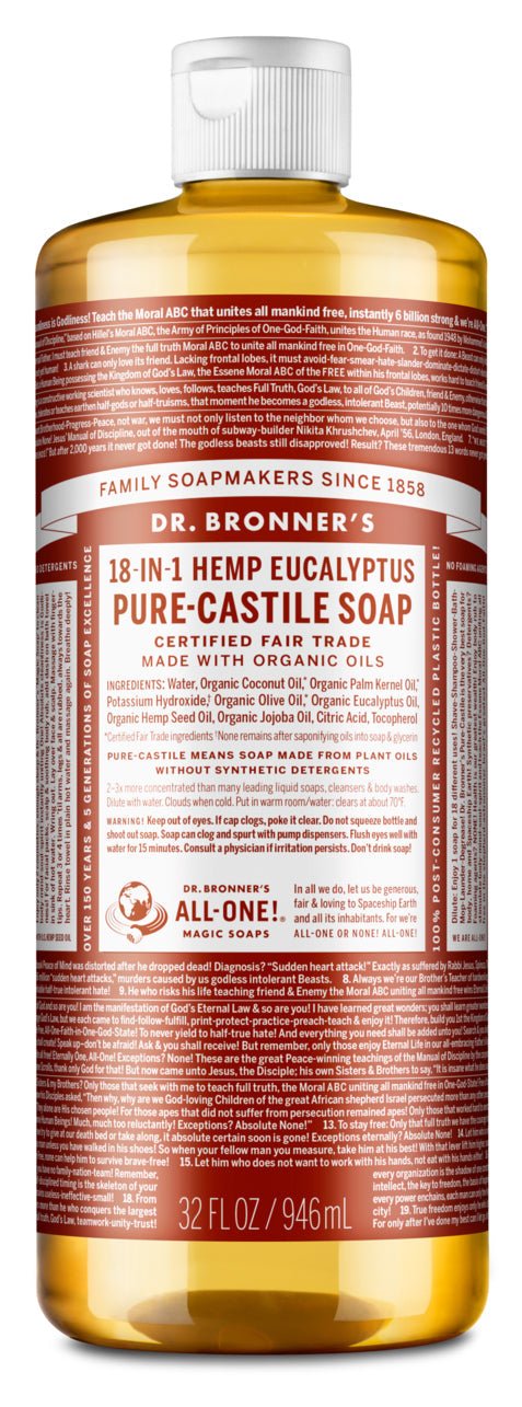 Dr. Bronner's 18-IN-1 Eucalyptus Pure-Castile Liquid Soap - Nutrition Plus