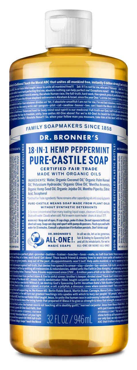 Dr. Bronner's 18-IN-1 Peppermint- Pure-Castille Soap - Nutrition Plus