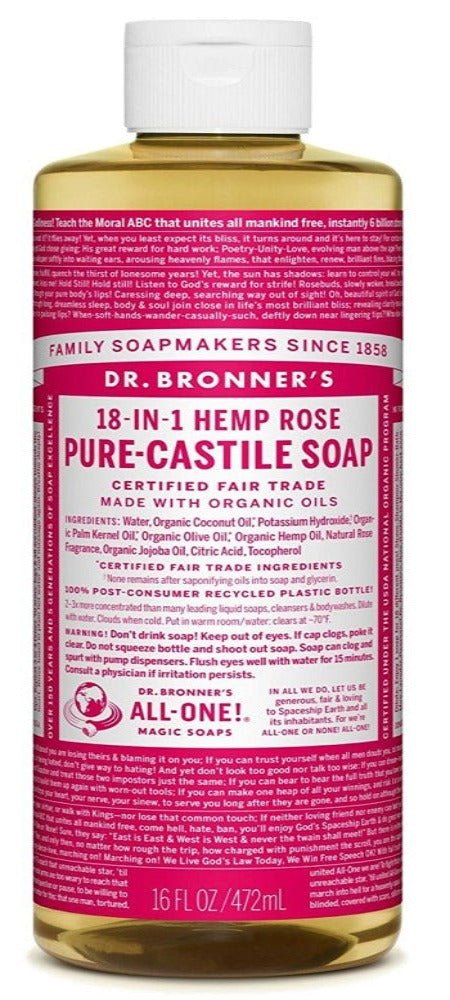 Dr. Bronner's 18-IN-1 Rose Pure-Castille Soap - Nutrition Plus