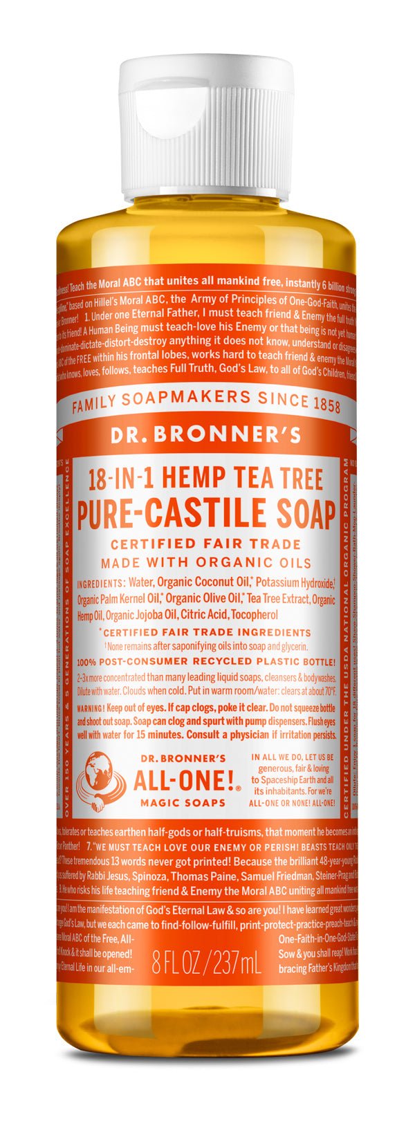 Dr. Bronner's 18-IN-1 TeaTree Pure-Castille Soap - Nutrition Plus