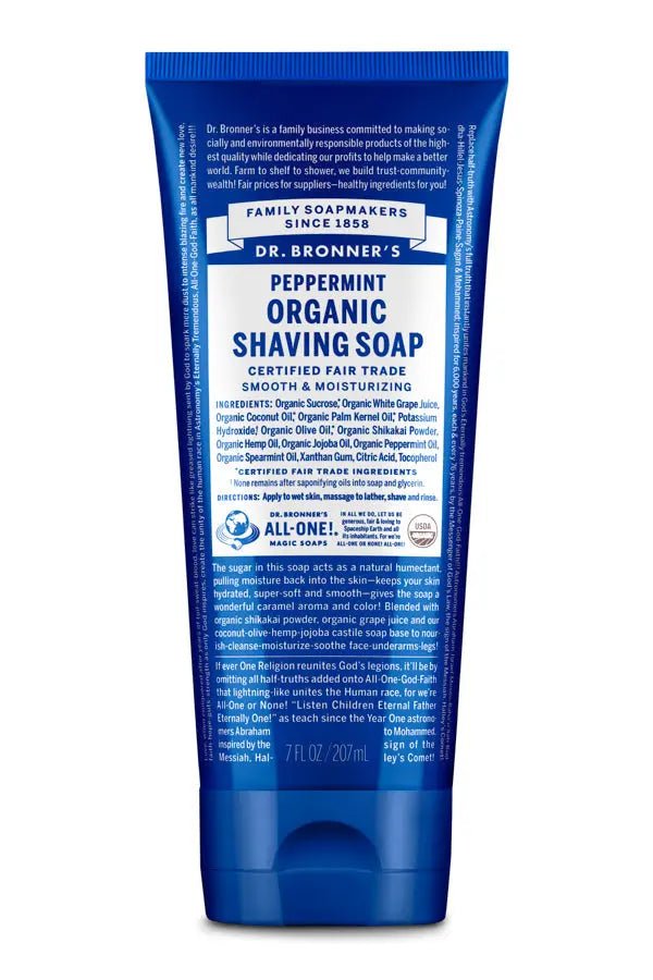 Dr. Bronners Peppemint Organic Shaving Soap 207mL - Nutrition Plus