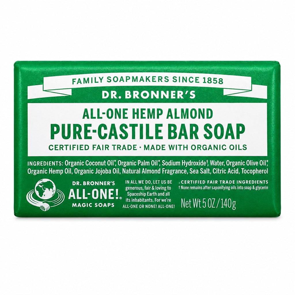Dr. Bronner's Pure-Castile Bar Soap Almond 140g - Nutrition Plus