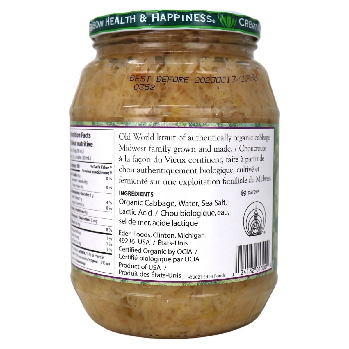 Eden Foods Organic Sauerkraut, 796mL - Nutrition Plus