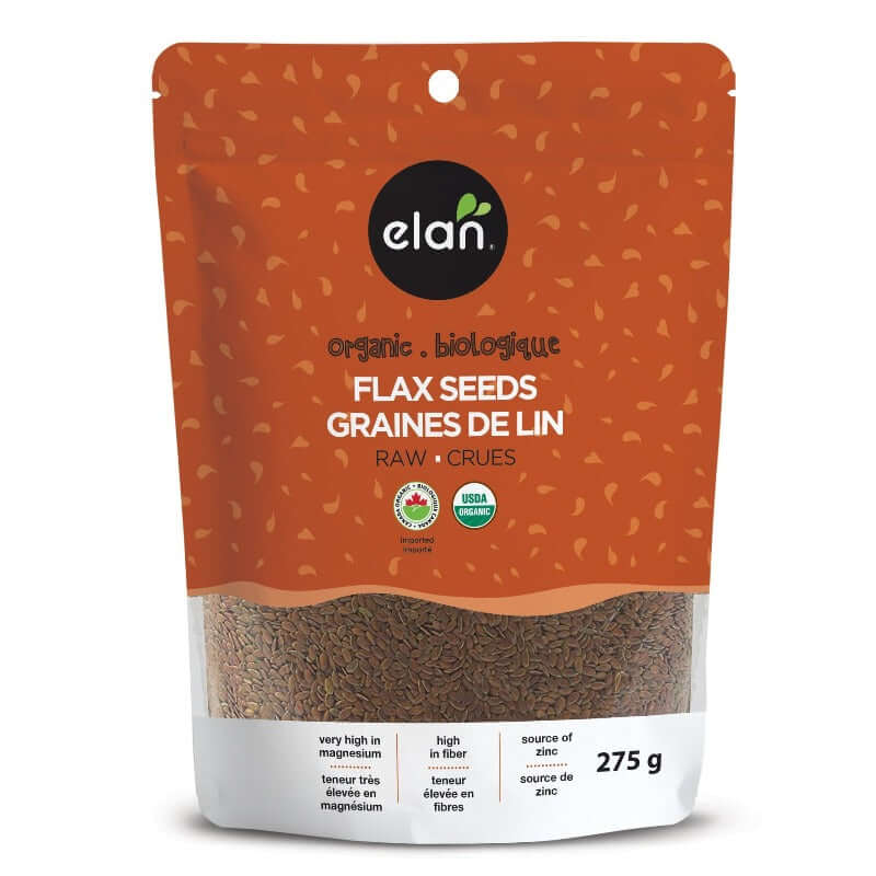 Elan Organic Raw Flax Seeds, 275 Grams - Nutrition Plus