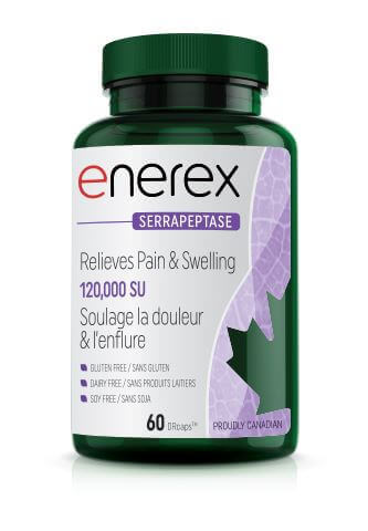 Enerex Serrapeptase 120,000 Delayed Release 60 Capsules - Nutrition Plus