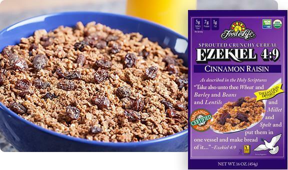 Ezekiel 4:9 Cinnamon Raisin Whole Grain Cereal 454 Grams - Nutrition Plus