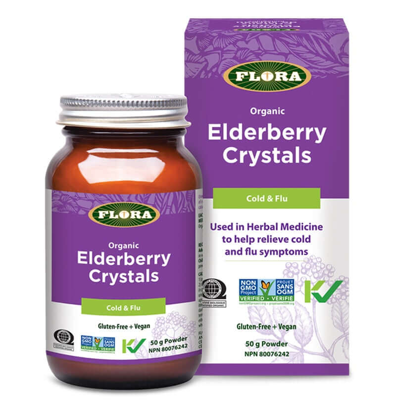 Flora Organic Elderberry Crystals 50 Grams - Nutrition Plus