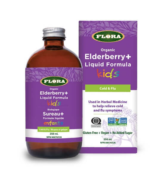 Flora Organic Sambu Guard Elderberry+ Kids Liquid Formula 250mL - Nutrition Plus