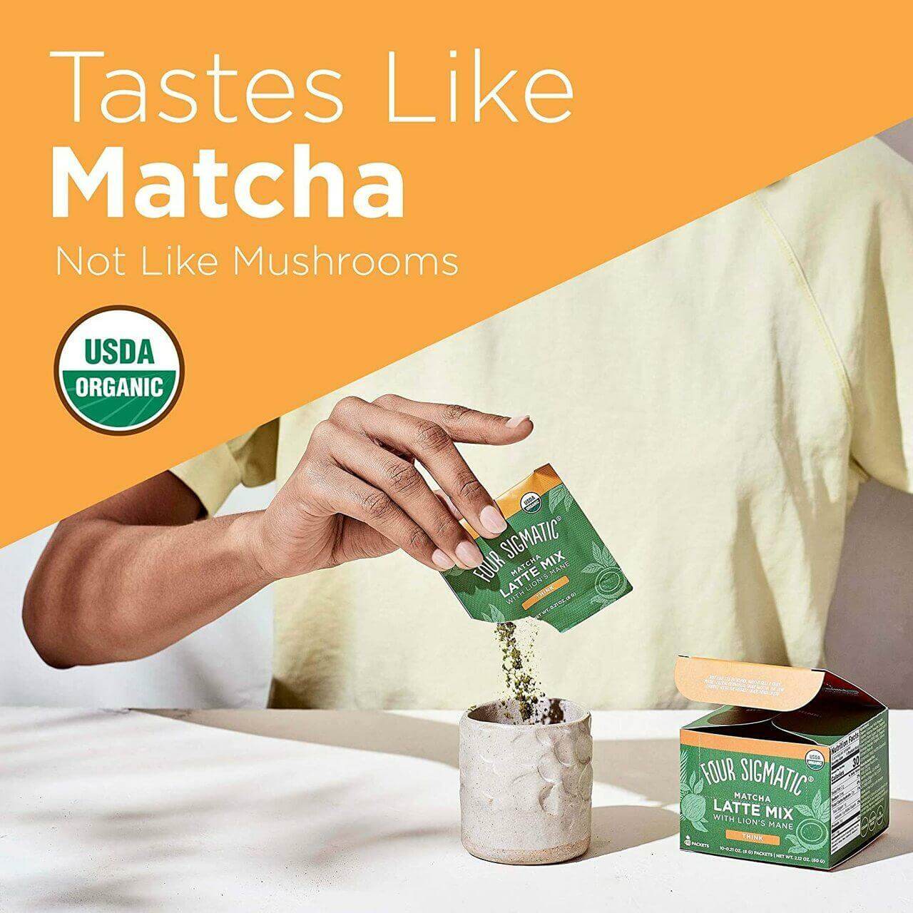 Four Sigmatic Matcha Latte Mix with Lion's Mane Eng 10 X 6 g sachets 60 Gram - Nutrition Plus