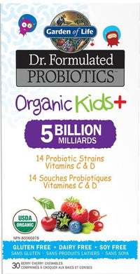 Thumbnail for Garden Of Life Dr. Formulated Probiotics Organic Kids + 30 Chewable Tablets - Nutrition Plus