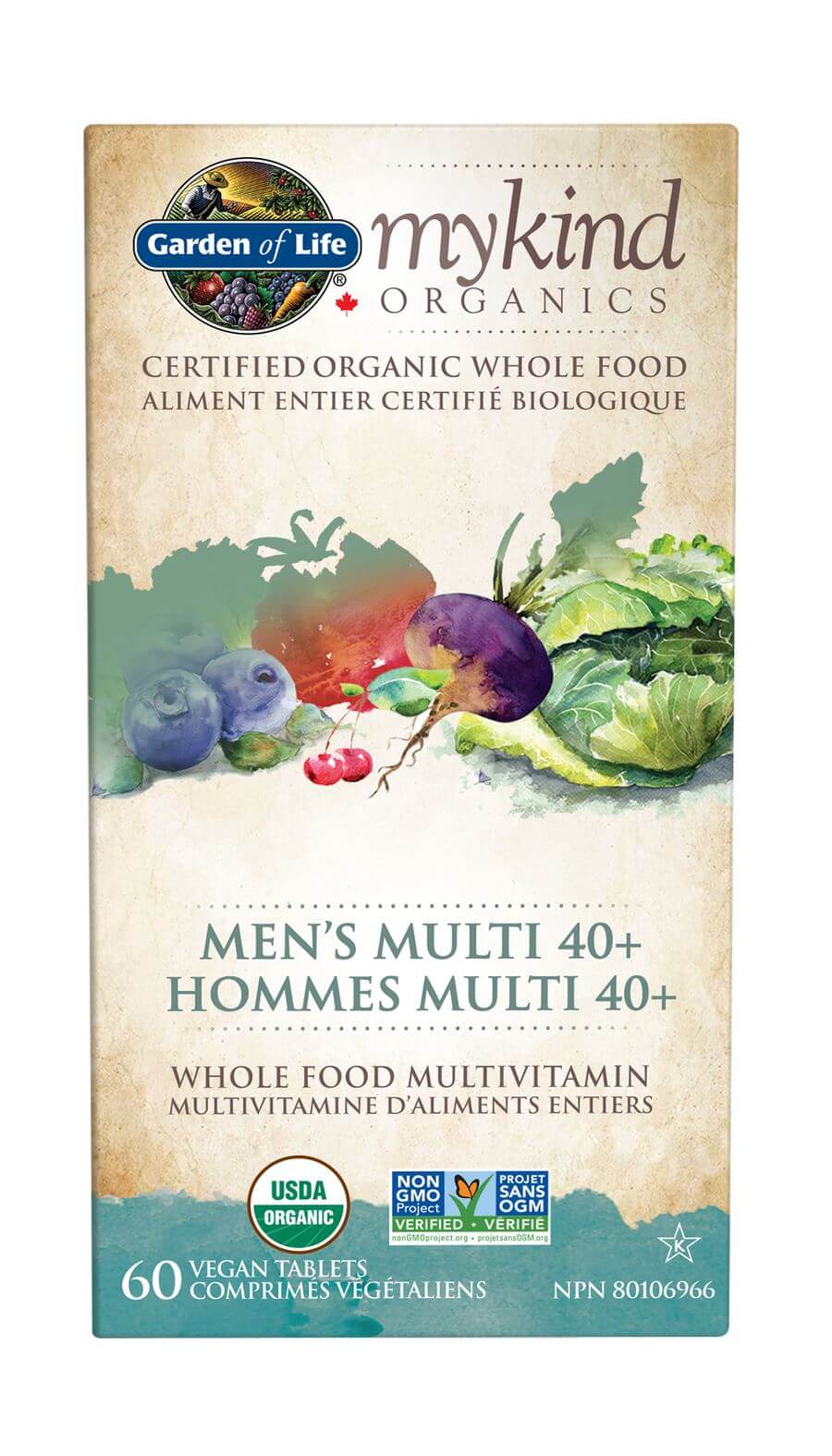 Garden Of Life MyKind Men's 40+ Multivitamins 60 Vegan Tablets - Nutrition Plus