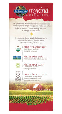 Thumbnail for Garden of Life Mykind Organics Plant Iron & Organic Herbs 240 mL - Nutrition Plus