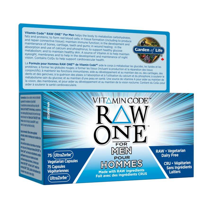 Garden Of Life RAW ONE for Men 75 UltraZorbe Veg Capsules - Nutrition Plus