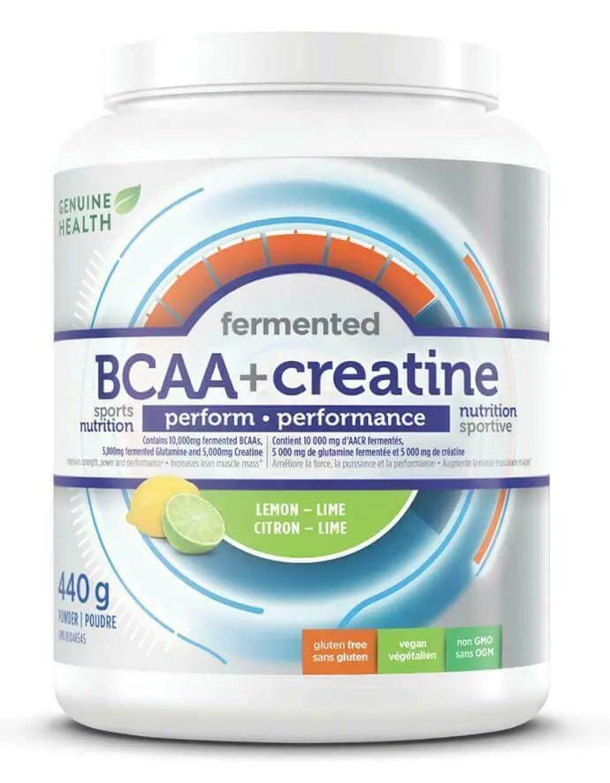 Genuine Health BCAA & Creatine 440 Grams Lemon Lime - Nutrition Plus