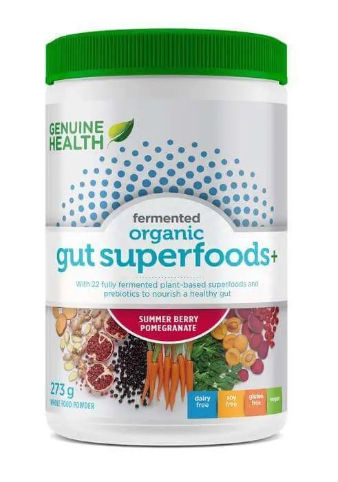 Genuine Health Fermented Organic Gut Superfoods+ Summer Berry Pomegranate 273 Grams - Nutrition Plus