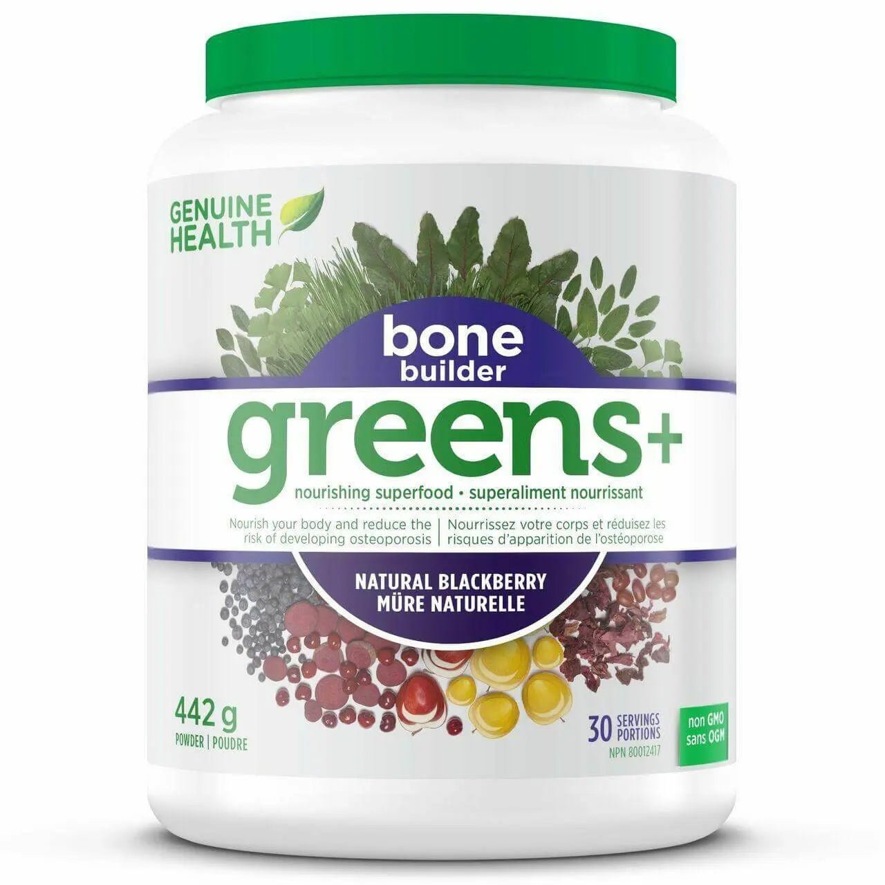 Genuine Health Greens+ Bone Builder 442 Grams Blackberry - Nutrition Plus