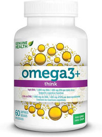 Thumbnail for Genuine Health Mood Enhancing Omega3+ Think 60 Softgels - Nutrition Plus
