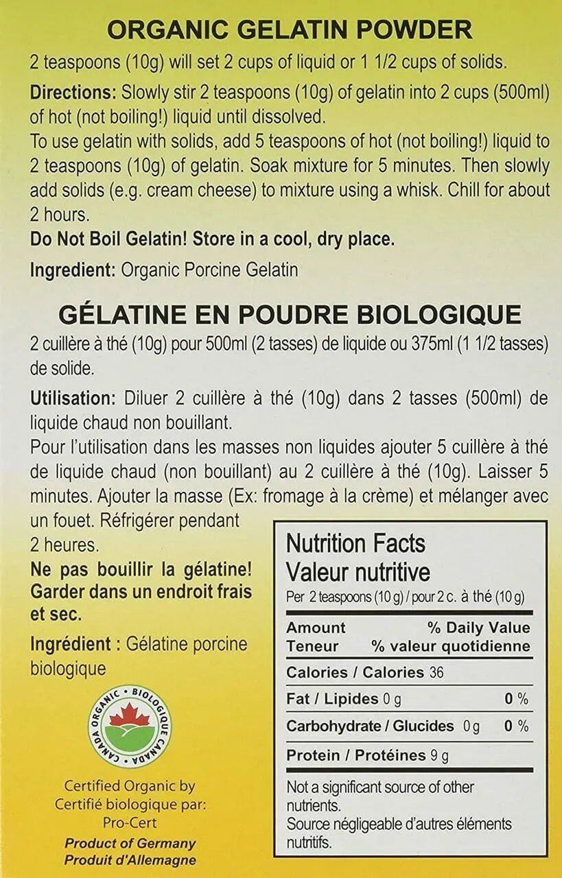 Go-Bio! Organic Gelatin Powder 150 Grams - Nutrition Plus