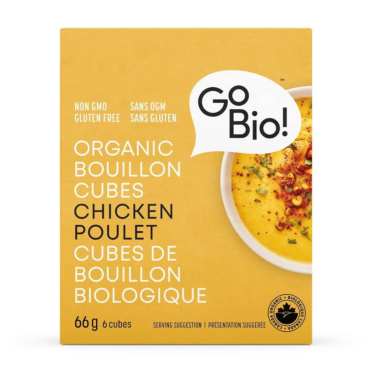 GoBIO! Organic Chicken Bouillon Cubes GF 66 Grams - Nutrition Plus