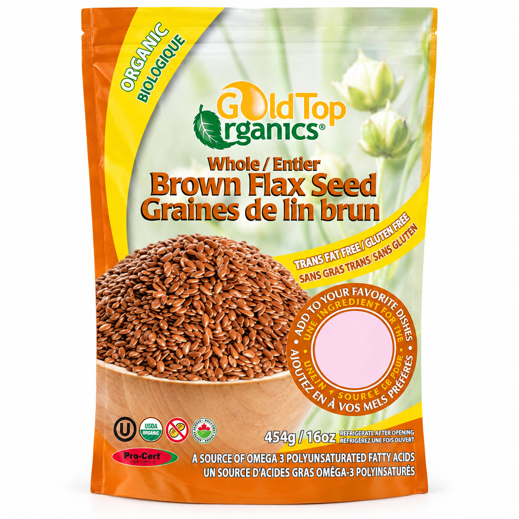 Gold Top Organics Brown Flax Seed 454 Grams - Nutrition Plus