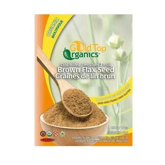 Gold Top Organics Milled Flax Seed Brown 454 Grams - Nutrition Plus