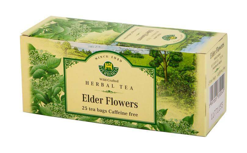Herbaria Elder Flowers Tea (Sambucus Nigra) 25 Tea Bags - Nutrition Plus