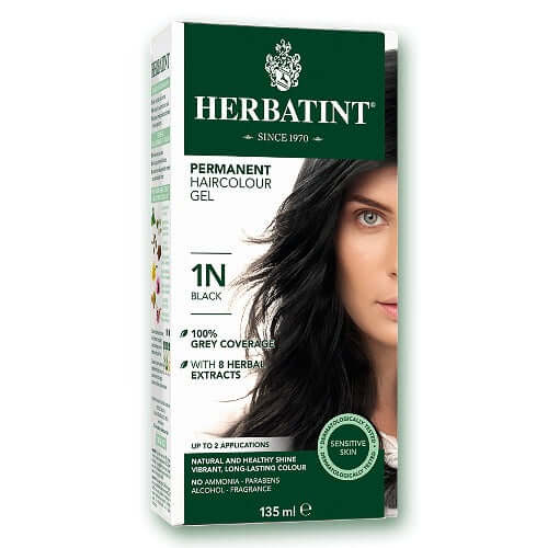 Herbatint 1N Black Permanent Haircolour Gel 135mL - Nutrition Plus