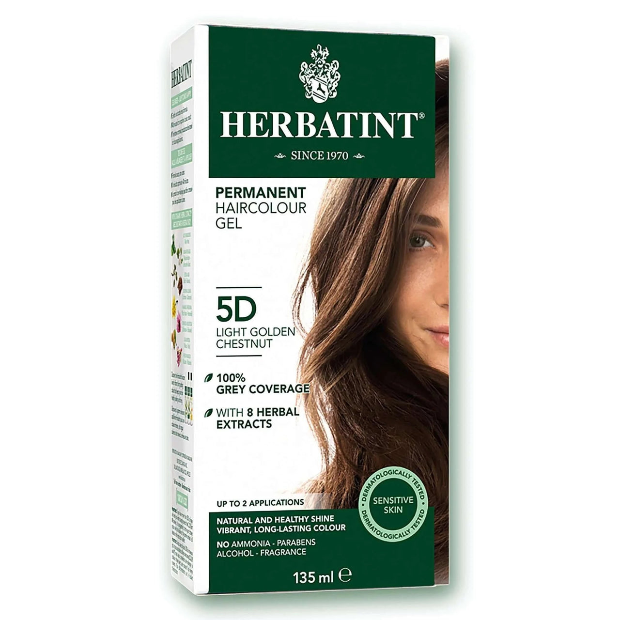Herbatint 5D Light Golden Chestnut Permanent Haircolour Gel 135mL - Nutrition Plus
