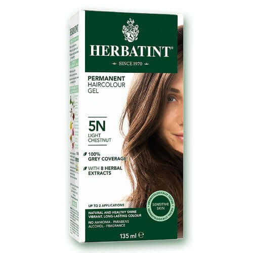 Herbatint 5N Light Chestnut Permanent Haircolour Gel 135mL - Nutrition Plus
