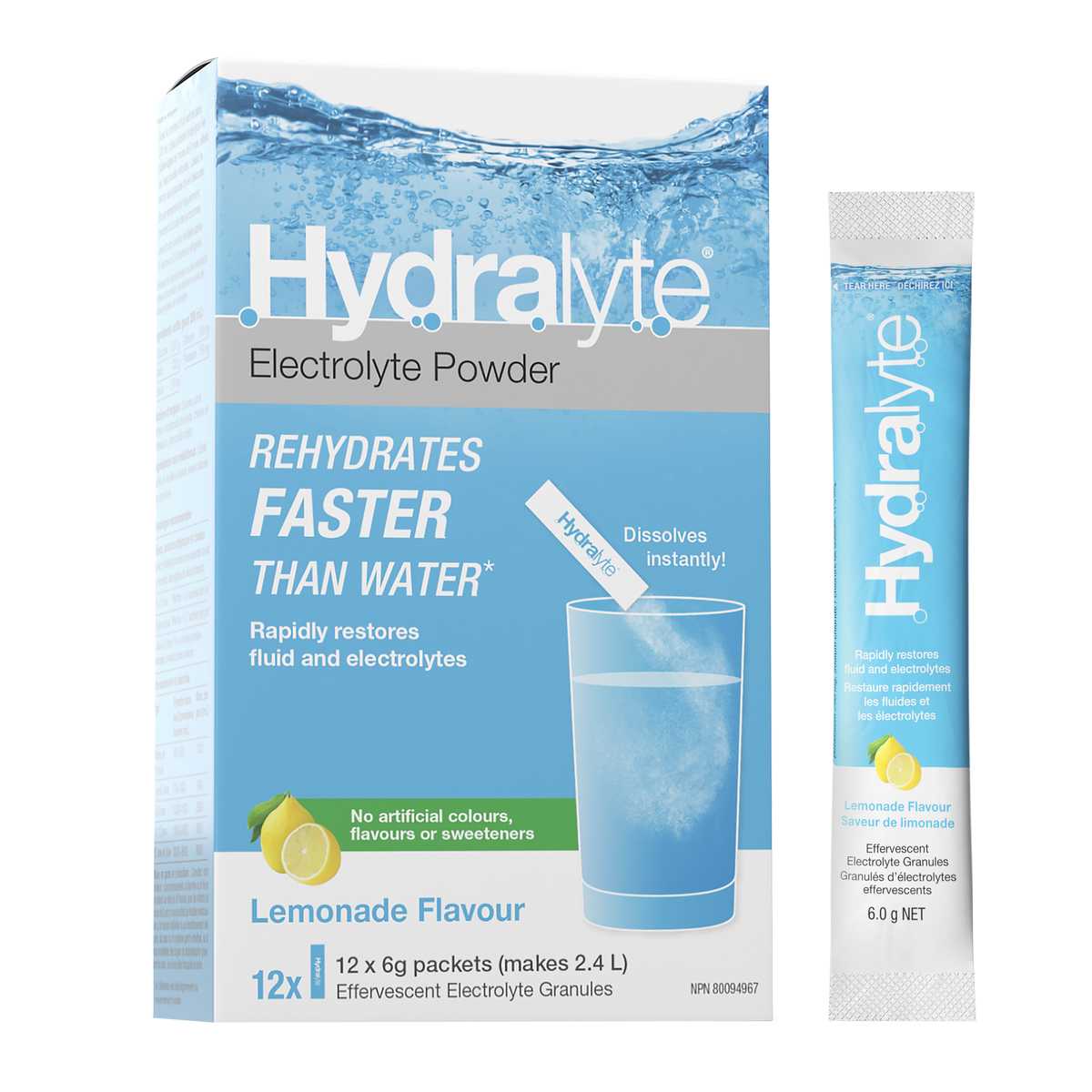 HydraLyte All Natural Electrolyte Powder 12*6 Grams Packets - Nutrition Plus