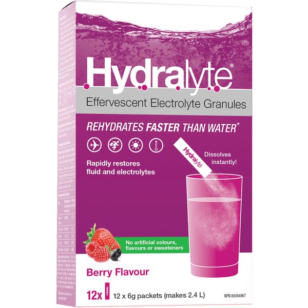 HydraLyte All Natural Electrolyte Powder 12*6 Grams Packets - Nutrition Plus