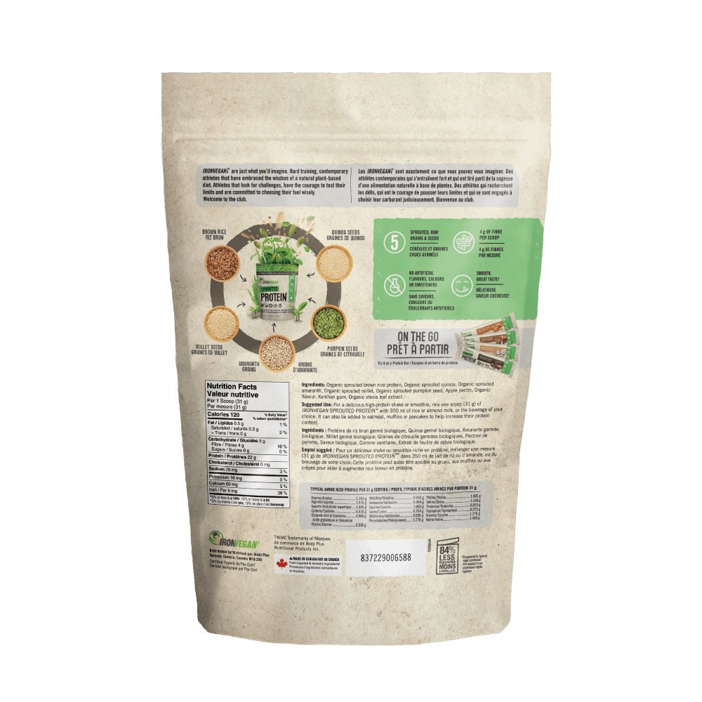 Iron Vegan Sprouted Protein - French Vanilla 1 kg - Nutrition Plus