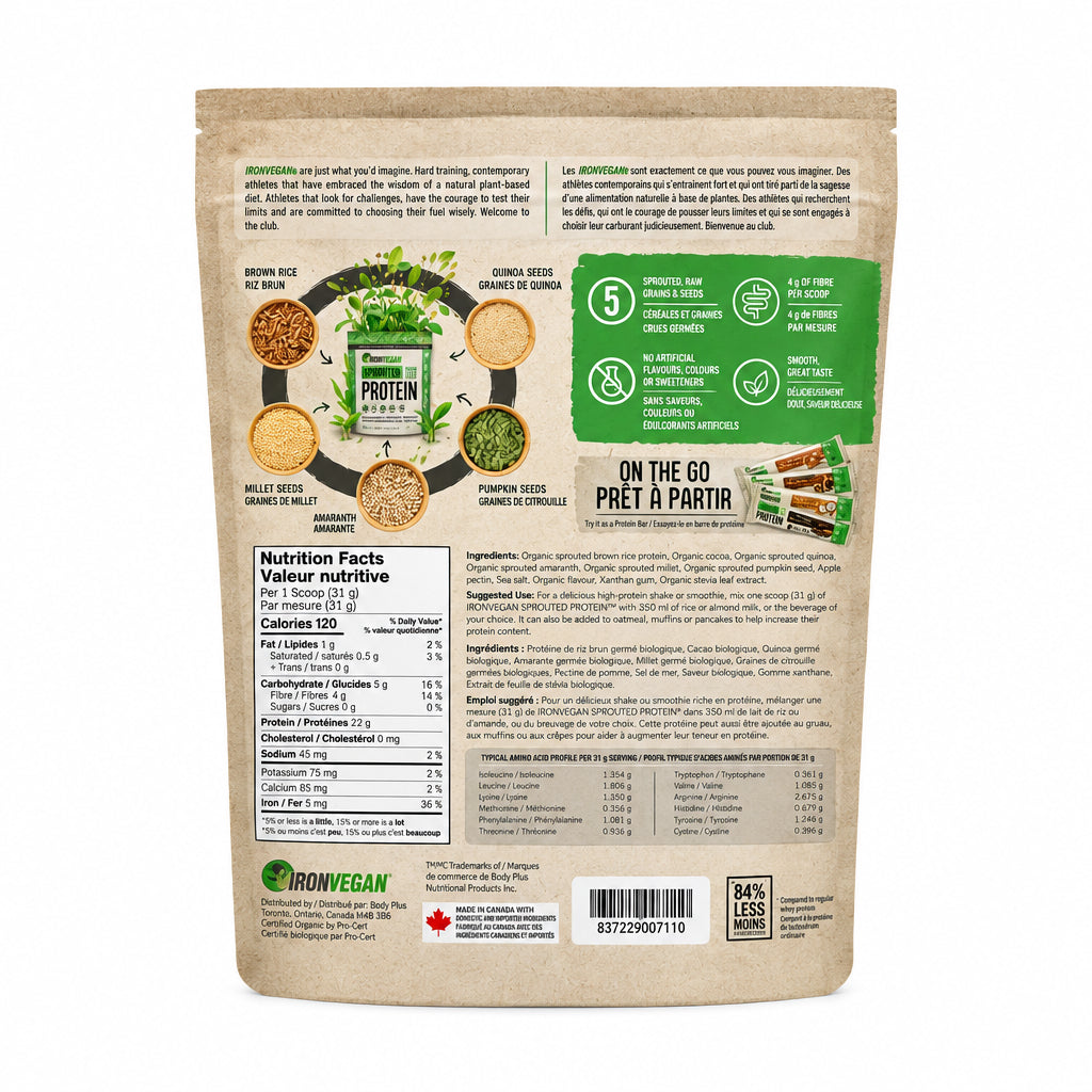 Iron Vegan Sprouted Protein - Natural Chocolate 1 kg - Nutrition Plus