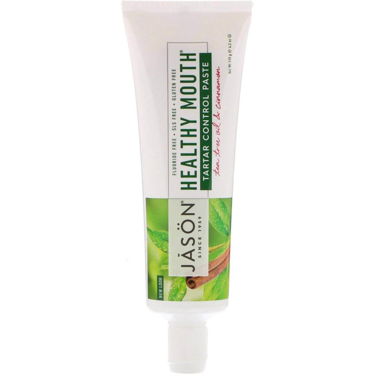 Jason Healthy Mouth, Fluoride Free Toothpaste with Tea Tree Oil & Cinnamon 119 Grams - Nutrition Plus