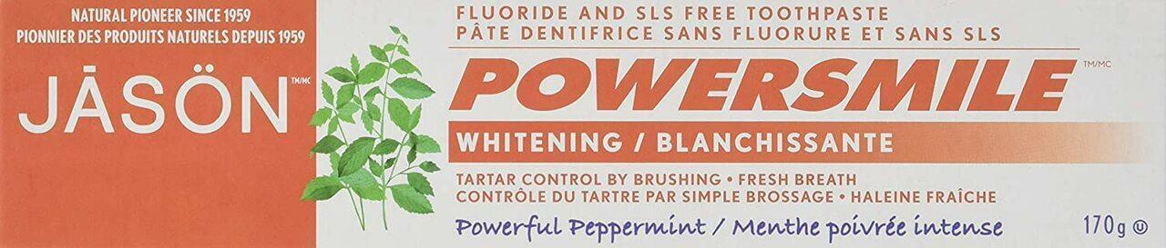 Jason PowerSmile Whitening ToothPaste Powerful Peppermint 170 Grams - Nutrition Plus