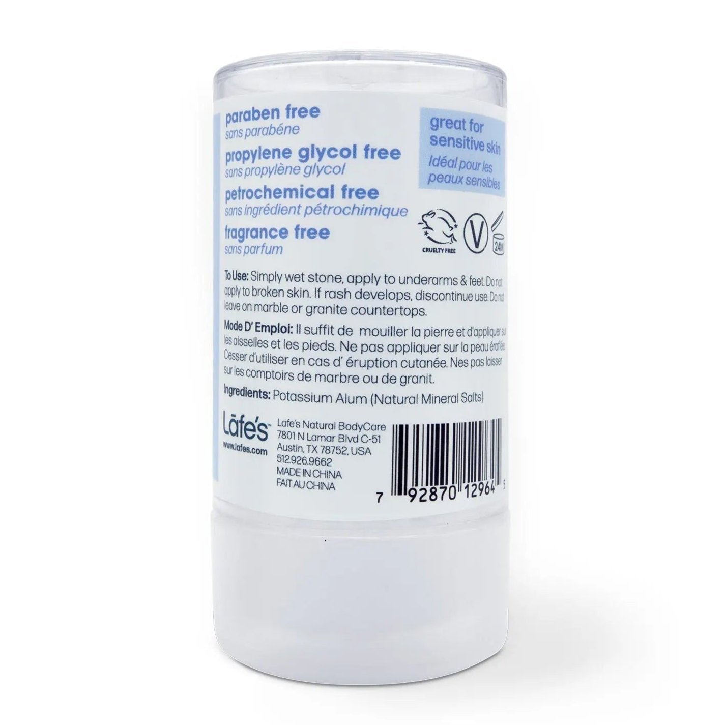 Lafe's Crystal Rock Salt deodorant stick - Nutrition Plus