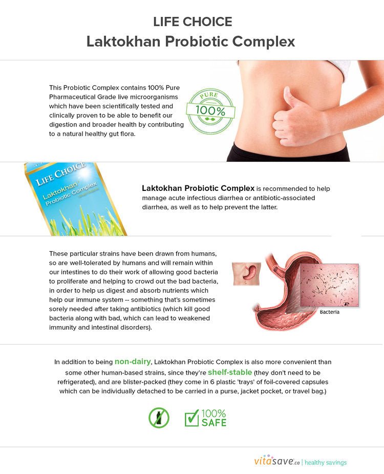 Life Choice Laktokhan Probiotic Complex 60 Veg Capsules - Nutrition Plus