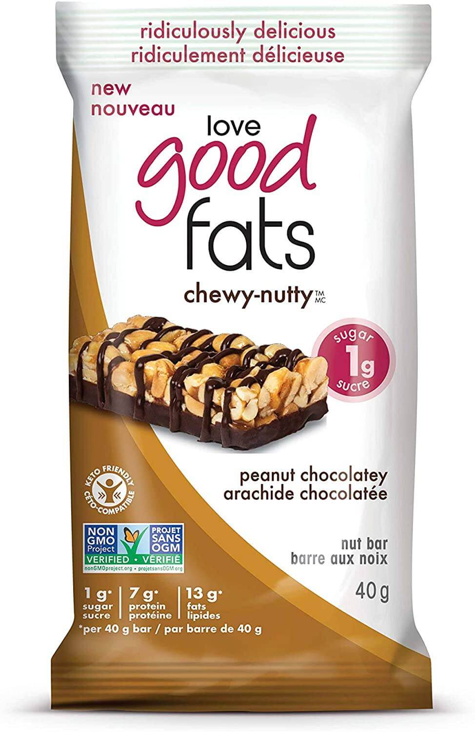 Love Good Fats - Chewy Nutty Bar 40 Grams - Nutrition Plus