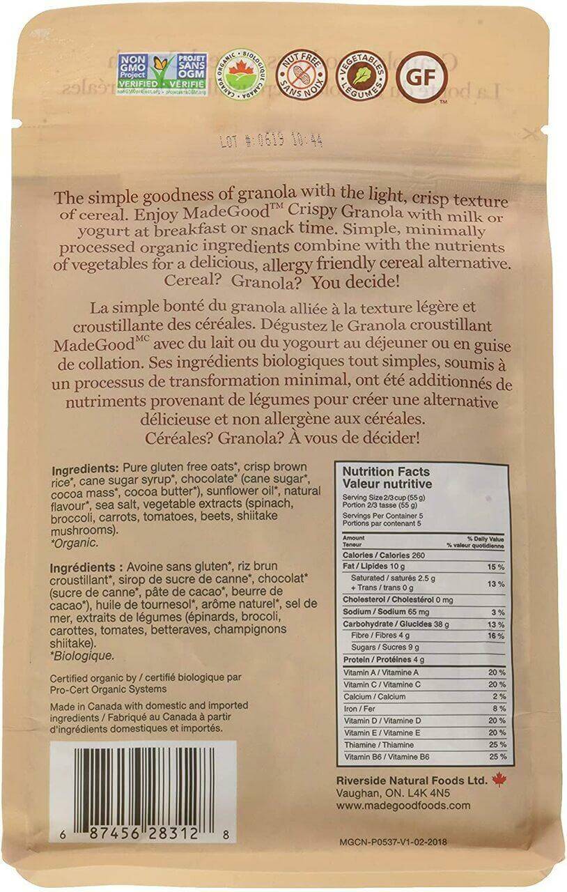 MadeGood Granula Cocao Crunch 284 Grams - Nutrition Plus