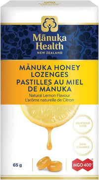 Thumbnail for Manuka Health Manuka Honey Lozenges MGO 400+ Lemon 65 Grams - Nutrition Plus