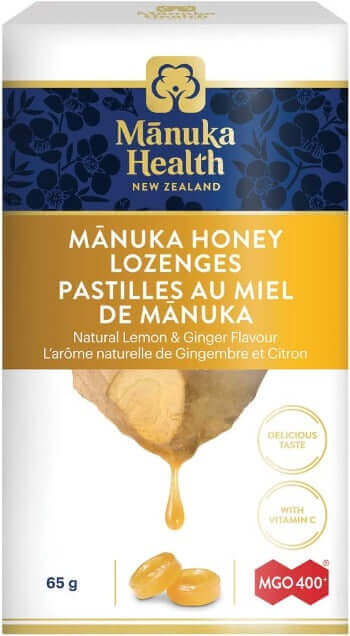 Manuka Health Manuka Honey Lozenges MGO 400+ Lemon & Ginger 65 Grams - Nutrition Plus