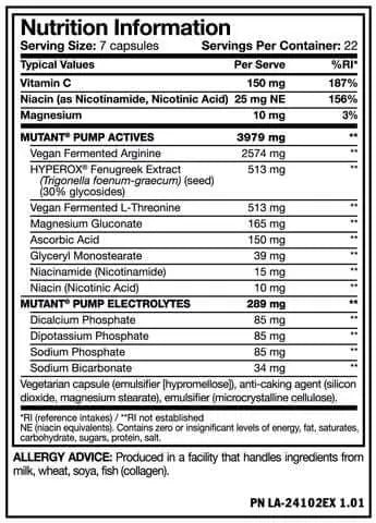 Mutant Pump 154 Capsules - Nutrition Plus