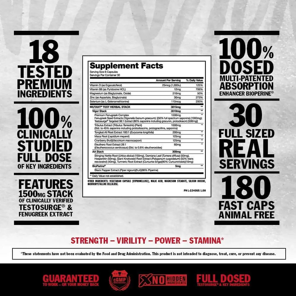 Mutant Test 90 Capsules - Nutrition Plus