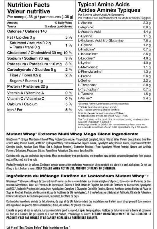 Mutant Whey 5 LB Protein Powder - Nutrition Plus
