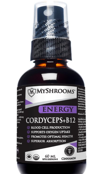 MySpray MyShrooms Energy Cordyceps + B12 60mL - Nutrition Plus
