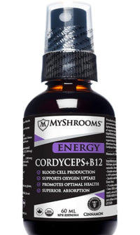 Thumbnail for MySpray MyShrooms Energy Cordyceps + B12 60mL - Nutrition Plus
