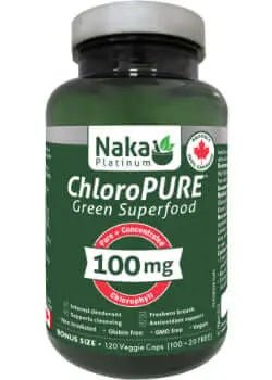 Naka ChloroPURE Green Superfood 100mg 120 Veg Capsules - Nutrition Plus