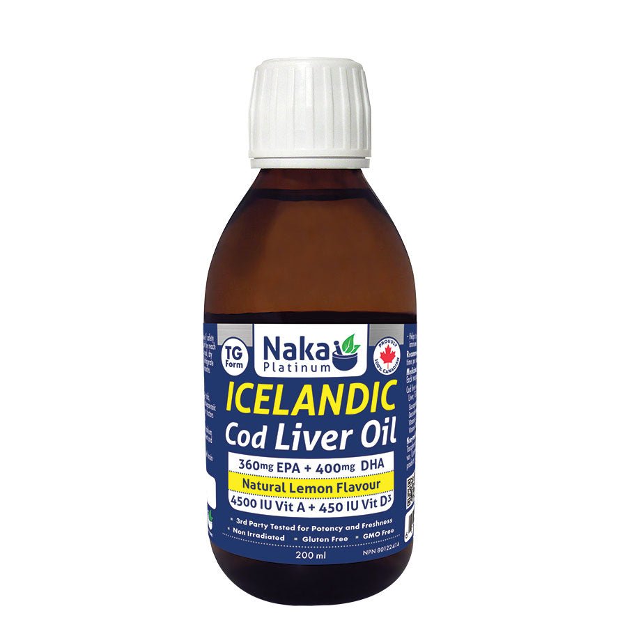 Naka Icelandic Cod Liver Oil 200mL, Lemon Flavour - Nutrition Plus