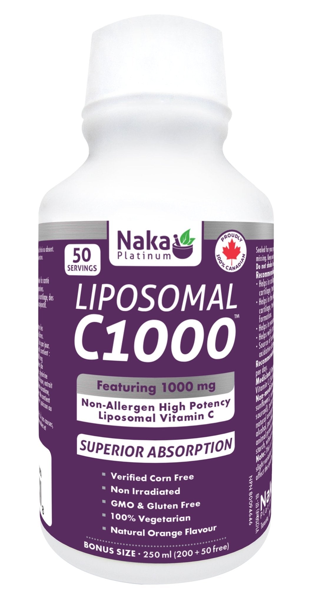 Naka Liposomal Vitamin C 1,000mg Liquid - Nutrition Plus