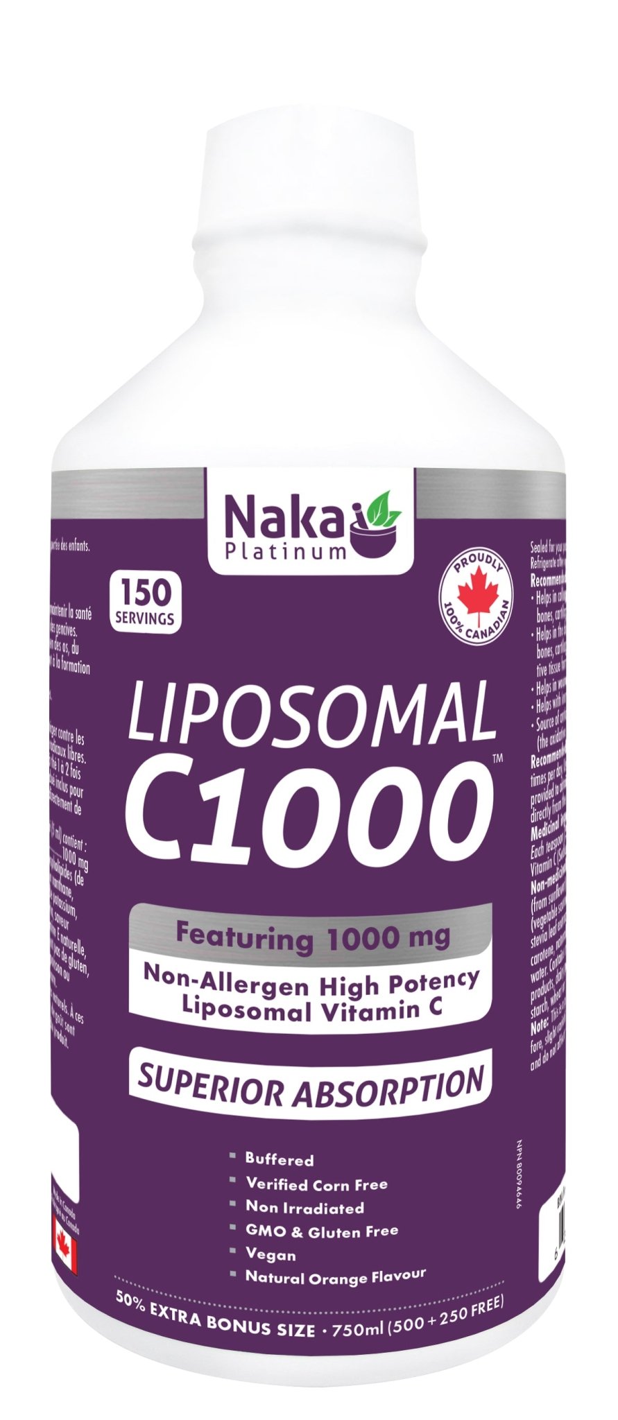 Naka Liposomal Vitamin C 1,000mg Liquid - Nutrition Plus